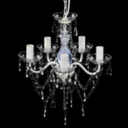 Berkfield Home Chandelier 5 Bulbs Transparent in Black - thumbnail 4