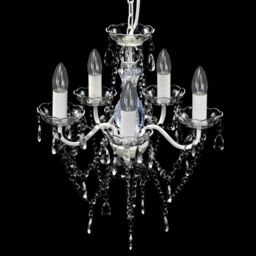 Berkfield Home Chandelier 5 Bulbs Transparent in Black - thumbnail 3