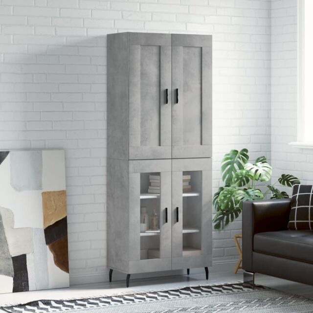Berkfield Home Highboard Concrete Grey 69.5x34x180 cm Engineered Wood - image 1