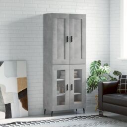 Berkfield Home Highboard Concrete Grey 69.5x34x180 cm Engineered Wood - thumbnail 1