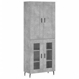 Berkfield Home Highboard Concrete Grey 69.5x34x180 cm Engineered Wood - thumbnail 2