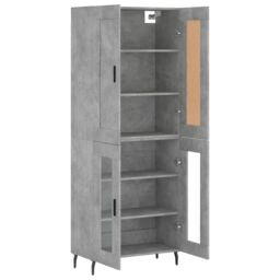 Berkfield Home Highboard Concrete Grey 69.5x34x180 cm Engineered Wood - thumbnail 4