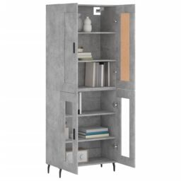 Berkfield Home Highboard Concrete Grey 69.5x34x180 cm Engineered Wood - thumbnail 3