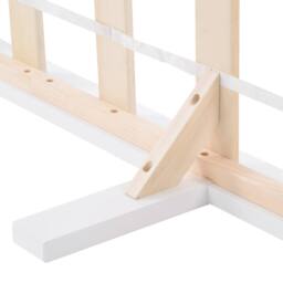 Rolipo 4ft6 Double Bed Frame White Solid Pine Wood Space Saving - thumbnail 8