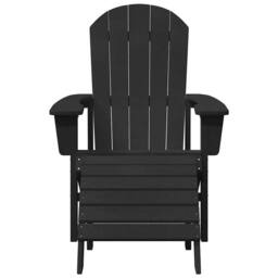 Berkfield Home Adirondack Chair with Footrest Black HDPE - thumbnail 4