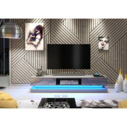 Mex Furniture LTD TV Unit Bloom 180cm - Dark Grey with Gloss Doors & LED Lights - thumbnail 5