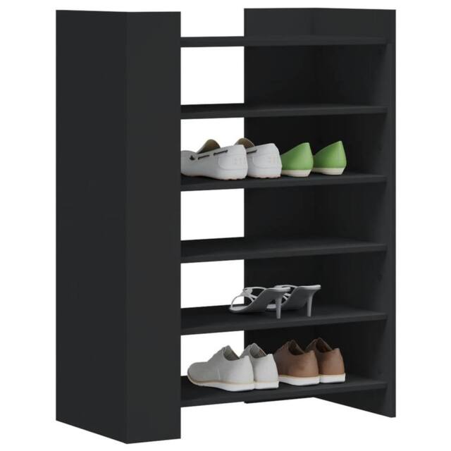 Berkfield Home Shoe Cabinet Black 74.5x37.5x100 cm Engineered Wood - image 1