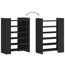 Berkfield Home Shoe Cabinet Black 74.5x37.5x100 cm Engineered Wood - thumbnail 7