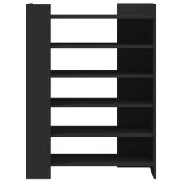 Berkfield Home Shoe Cabinet Black 74.5x37.5x100 cm Engineered Wood - thumbnail 4
