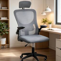 EONLION Swivel Mesh Ergonomic Home Office Chair Computer in Grey - Size: 100 cm