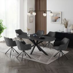 Home Detail Violet Extending Black Sintered Stone Ceramic Dining Table - thumbnail 7