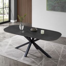 Home Detail Violet Extending Black Sintered Stone Ceramic Dining Table