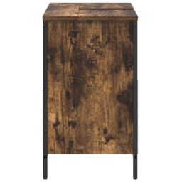 Berkfield Home Bathroom Basin Cabinet with Drawers Smoked Oak 60x34.5x60 cm in Brown - thumbnail 7