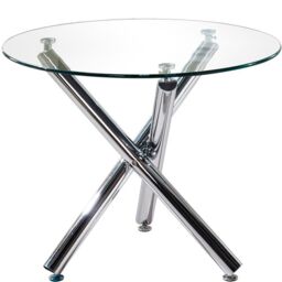 Living and Home 3pcs Dining Table Set of 2 PU Leather Dining Chairs and Tempered Glass Table in Black - thumbnail 3