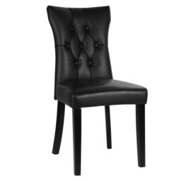 Living and Home 3pcs Dining Table Set of 2 PU Leather Dining Chairs and Tempered Glass Table in Black - thumbnail 8