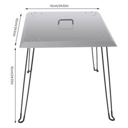 Nordara Stainless Steel Square Fire Pit Heat Deflector Lid in Silver - thumbnail 2
