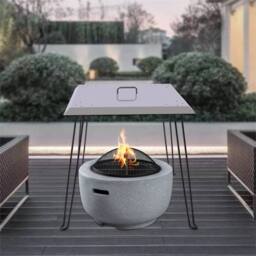 Nordara Stainless Steel Square Fire Pit Heat Deflector Lid in Silver - thumbnail 5