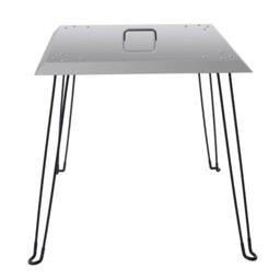 Nordara Stainless Steel Square Fire Pit Heat Deflector Lid in Silver