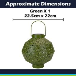 VFM e-Store Solar Lanterns for Garden 22.5cm x 22cm Green X 1 - Size: 22.5 cm x 22 cm - thumbnail 2