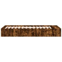 Berkfield Home Bed Frame without Mattress Smoked Oak 100x200 cm in Brown - thumbnail 5