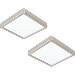 Loops 2 PACK Ceiling Light Satin Nickel 210mm Square Surface Mounted 16.5W LED 3000K in Metallics - thumbnail 1