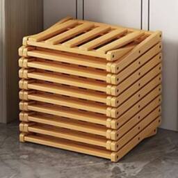 FORGEVIO 7 Tier Vertical Bamboo Folding Shoe Rack Storage Organizer in Brown - thumbnail 6