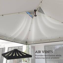 OUTSUNNY Gazebo Roof Replacement UV50+ Waterproof for 3 x 3 m Frame in Black - Size: 3000mm x 3000mm - thumbnail 6
