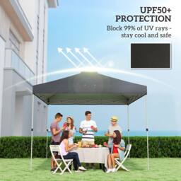 OUTSUNNY Gazebo Roof Replacement UV50+ Waterproof for 3 x 3 m Frame in Black - Size: 3000mm x 3000mm - thumbnail 4
