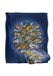 JQ Licensing American Sportfishing Freshwater Silky Touch Super Soft Throw Blanket 152 X 127 cm in White - thumbnail 2