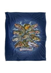 JQ Licensing American Sportfishing Freshwater Silky Touch Super Soft Throw Blanket 152 X 127 cm in White - thumbnail 1