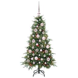 Berkfield Home Elegant Artificial Hinged Christmas Tree Green 120 cm PE & PVC - thumbnail 1