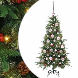 Berkfield Home Elegant Artificial Hinged Christmas Tree Green 120 cm PE & PVC - thumbnail 3