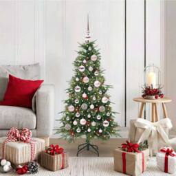 Berkfield Home Elegant Artificial Hinged Christmas Tree Green 120 cm PE & PVC - thumbnail 2