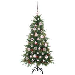 Berkfield Home Elegant Artificial Hinged Christmas Tree Green 120 cm PE & PVC - thumbnail 4