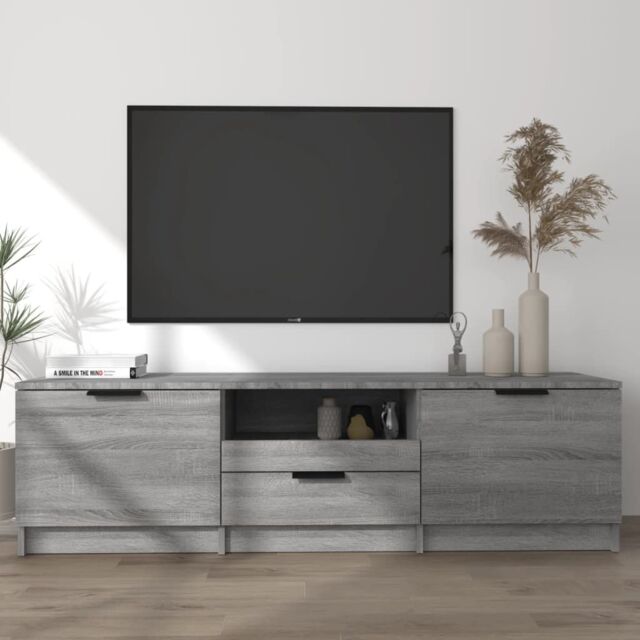 Berkfield Home TV Cabinet Grey Sonoma 140x35x40 cm Engineered Wood - Size: 140 x 35 x 40 cm - image 1