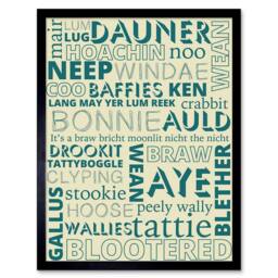 "Artery8 Scottish Scotland Sayings Words Home Decor 12x16"" Framed Art Print in Blue - Size: W12"" x H16""" - thumbnail 1
