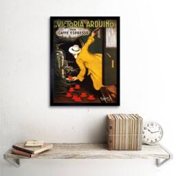 "Artery8 Cappiello 1922 Advert Coffee Victoria Arduino 12x16"" Framed Art Print in Yellow - Size: W12"" x H16""" - thumbnail 2