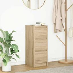 Berkfield Home Sideboard Sonoma Oak 29.5x34x76 cm Engineered Wood in Light Oak - thumbnail 2
