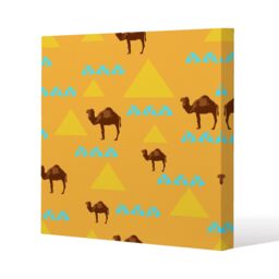 Benjamin Tate Design Seamless pattern with camels (Canvas Print) / 114 x 114 x 4cm in Natural - Size: 114 x 114 x 4 cm - thumbnail 1