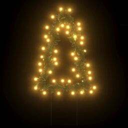 Berkfield Home Christmas Light Decorations with Spikes 3 pcs Tree 50 LEDs 30 cm in Green - thumbnail 5