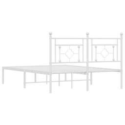 Berkfield Home Metal Bed Frame without Mattress with Headboard White 140x190cm - Size: 140x190 cm - thumbnail 7