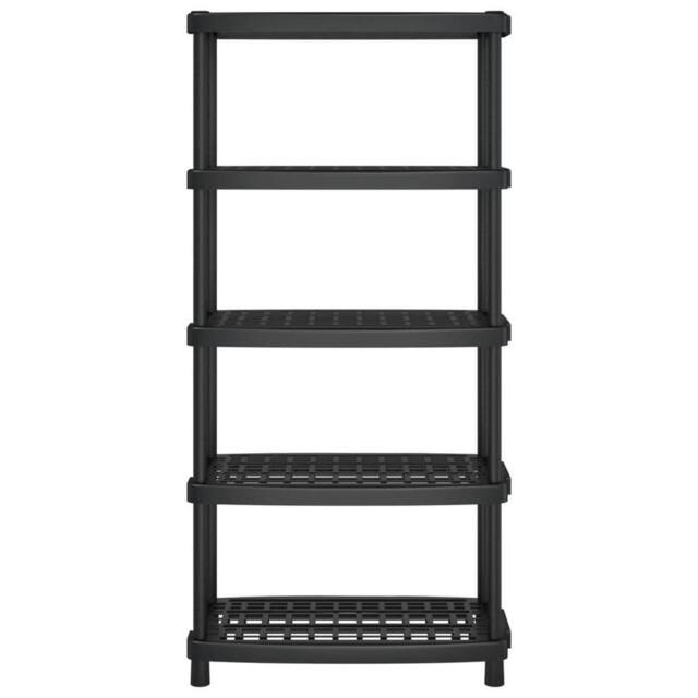 Berkfield Home Storage Shelf 5-Tier Black 93.5x45.5x194.5 cm PP - image 1