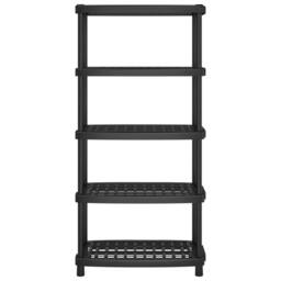 Berkfield Home Storage Shelf 5-Tier Black 93.5x45.5x194.5 cm PP - thumbnail 1