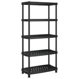 Berkfield Home Storage Shelf 5-Tier Black 93.5x45.5x194.5 cm PP - thumbnail 5