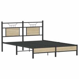Berkfield Home Bed Frame without Mattress Sonoma Oak 150x200 cm King Size Engineered Wood in Brown - thumbnail 5
