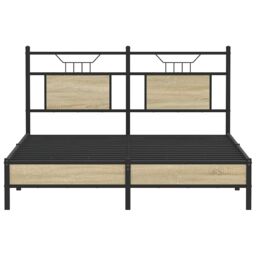 Berkfield Home Bed Frame without Mattress Sonoma Oak 150x200 cm King Size Engineered Wood in Brown - thumbnail 6