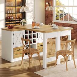 STILVORA White Extendable Dining Table with Sideboard - thumbnail 3