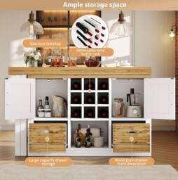 STILVORA White Extendable Dining Table with Sideboard - thumbnail 8