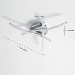 Goeco LED Ceiling Lights, Elegant Curved Design Ceiling Light, 4500K in Silver - thumbnail 4