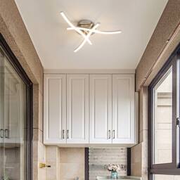 Goeco LED Ceiling Lights, Elegant Curved Design Ceiling Light, 4500K in Silver - thumbnail 3